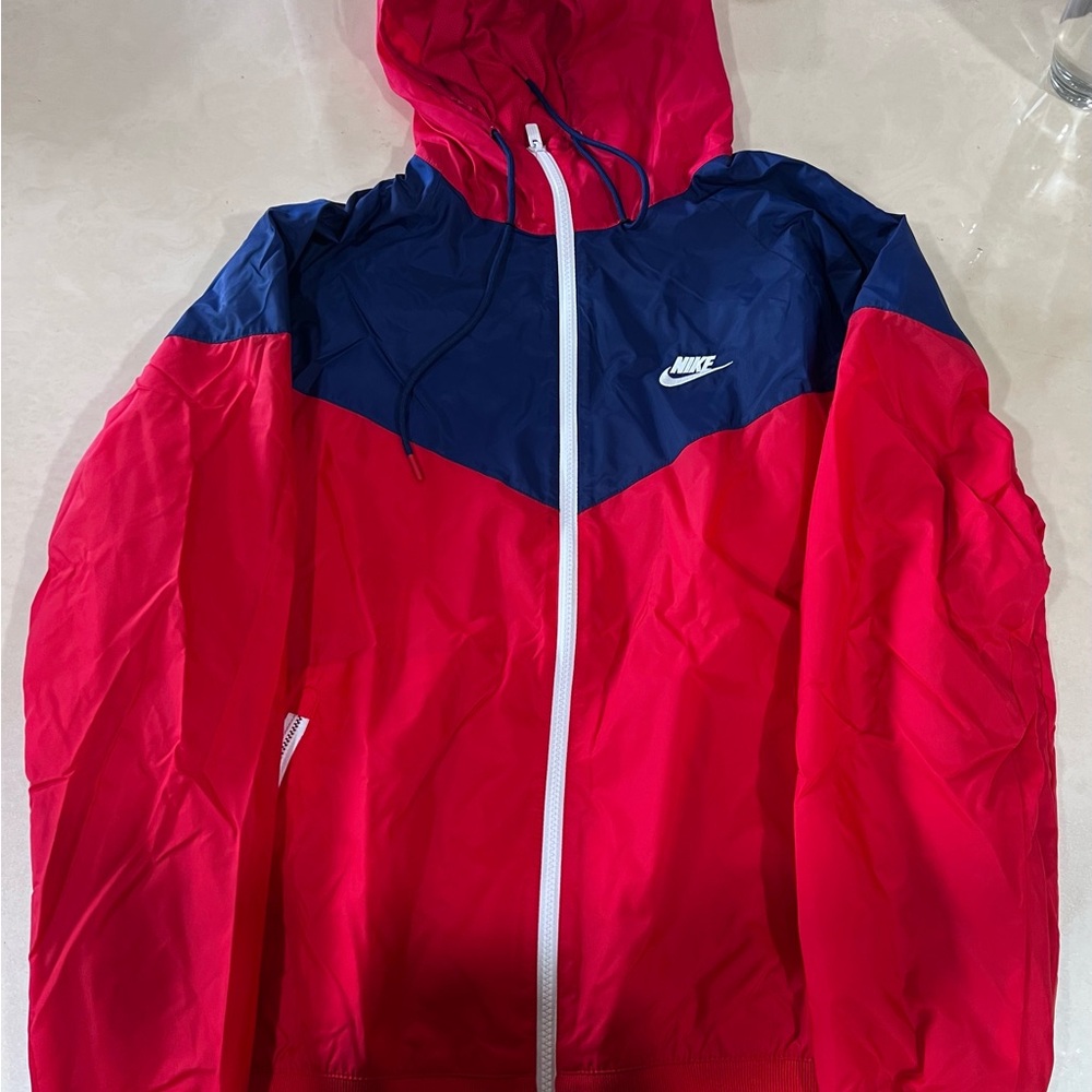 Nike Red and Blue Windbreaker Jacket